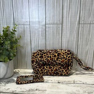 Susan Faris Leopard Print Women's Clutch